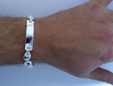 Bracciale uomo in argento 925 con piastra