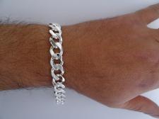 Sterling silver men's curb bracelet 12mm