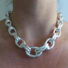 Sterling silver graduated necklace