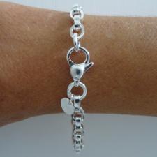 Silver chain oval rolo link bracelet 6mm