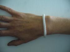 Bracciale argento maglia pop corn