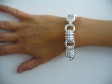 Women's ladies sterling silver link bracelet. 