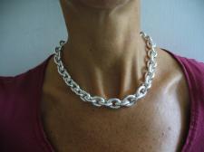 925 silver oval link necklace