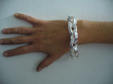 925 Italy silver double oval link bracelet