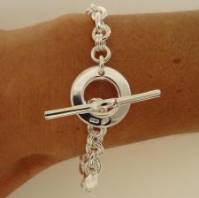 Bracciale argento maglie ovali chiusura tonda