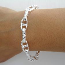 Bracciale catena marina traversino in argento 925