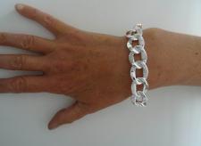 Sterling silver Croco texture link bracelet