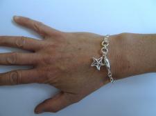 Sterling silver charm bracelet, starfish