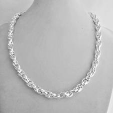 Solid 925 sterling silver loose rope chain necklace 7mm.