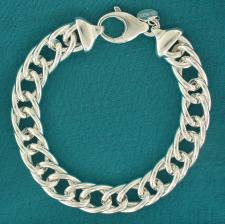 925 silver women's hollow curb bracelet 11mm