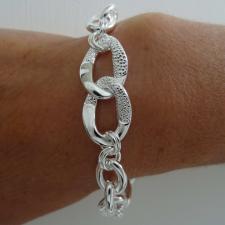 925 sterling silver Croco texture link bracelet