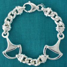 Sterling silver horsebit bracelet.