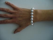 Sterling silver bead bracelet for woman - 12mm
