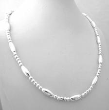 Collana catena in argento sfere e ovaline 