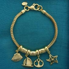 Sterling silver ocean life charm bracelet.