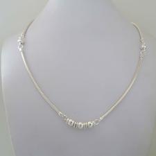 Sterling silver snake necklace. Beads 6mm, 45 cm.