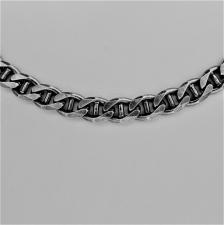 Oxidized 925 sterling silver flat marina chain necklace