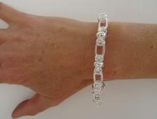 Sterling silver link bracelet made in italy