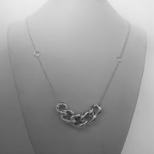 Sterling silver necklace graduated curb link 50 cm