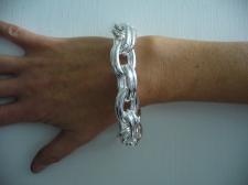 925 Italy silver double oval link bracelet