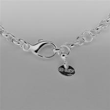 Sterling silver oval rolo necklace with heart 