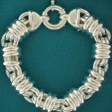 Women's sterling silver bracelet round link bracelet