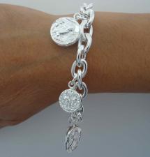 Coin bracelet in sterling silver