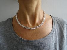 Solid sterling silver oval rolo chain