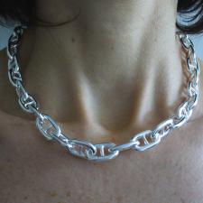 Sterling silver anchor chain necklace