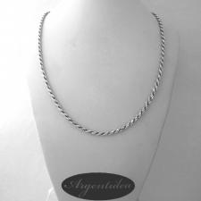 Solid 925 silver Rope chain necklace 3mm made in italy