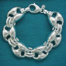 Bracciale in argento catena maglia marina.