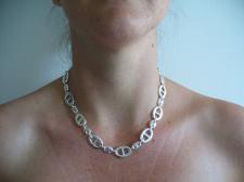 Solid sterling silver anchor chain necklace