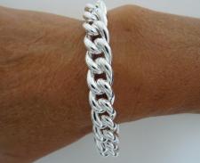 Sterling silver curb bracelet 12mm