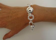 Sfere grandi in argento 925 bracciale