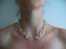 Sterling silver rectangular link necklace