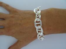 Anchor chain bracelet in solid 925 sterling silver 