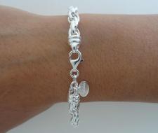 Loose rope link bracelet in sterling silver