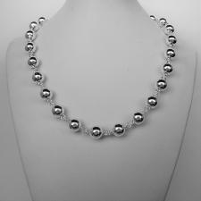 Sterling silver beaded chain necklace 10mm