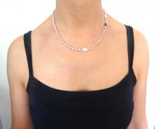Half and half chain in 925 sterling silver