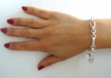 Bracciale rolo' figaro con texture in argento 925