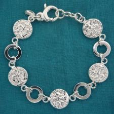 Sterling silver bracelet, Florentine florin.