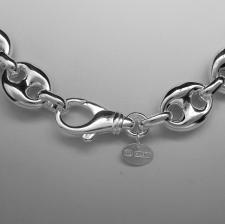 Handmade silver necklace marina link chain