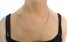 Solid 925 silver rope chain necklace 2,5mm italy