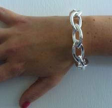 Sterling silver women's bracelet. Handmade ogival link bracelet