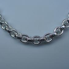 Silver oval rolo necklace