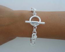 Silver chain bracelet arezzo italy