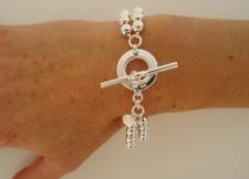 Sterling silver toggle bracelet italy