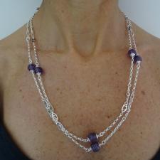 Silver necklace with amethyst