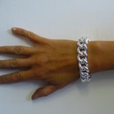 Sterling silver curb bracelet 16mm