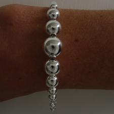 Sterling silver bead toggle bracelet 